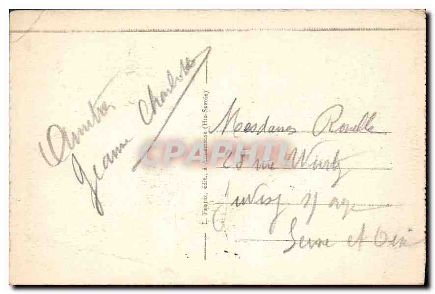 Chamonix-Mont-Blanc — Vue générale — L. Pauly, édit. (Haute-Savoie) n°894 — Verso