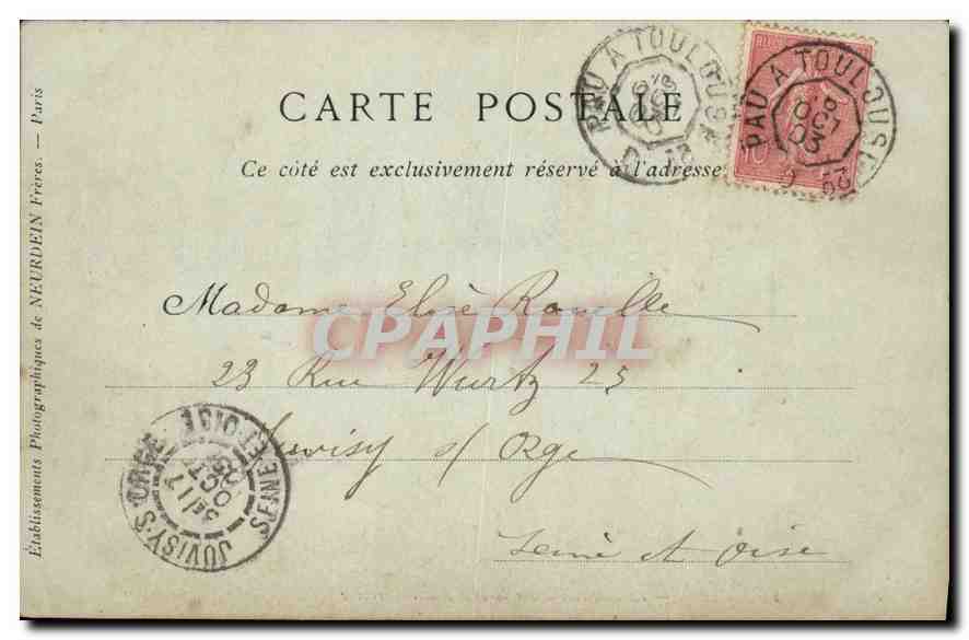 CPA Toulouse Le Musee vue sur la Rue Alsace Lorraine  — Verso