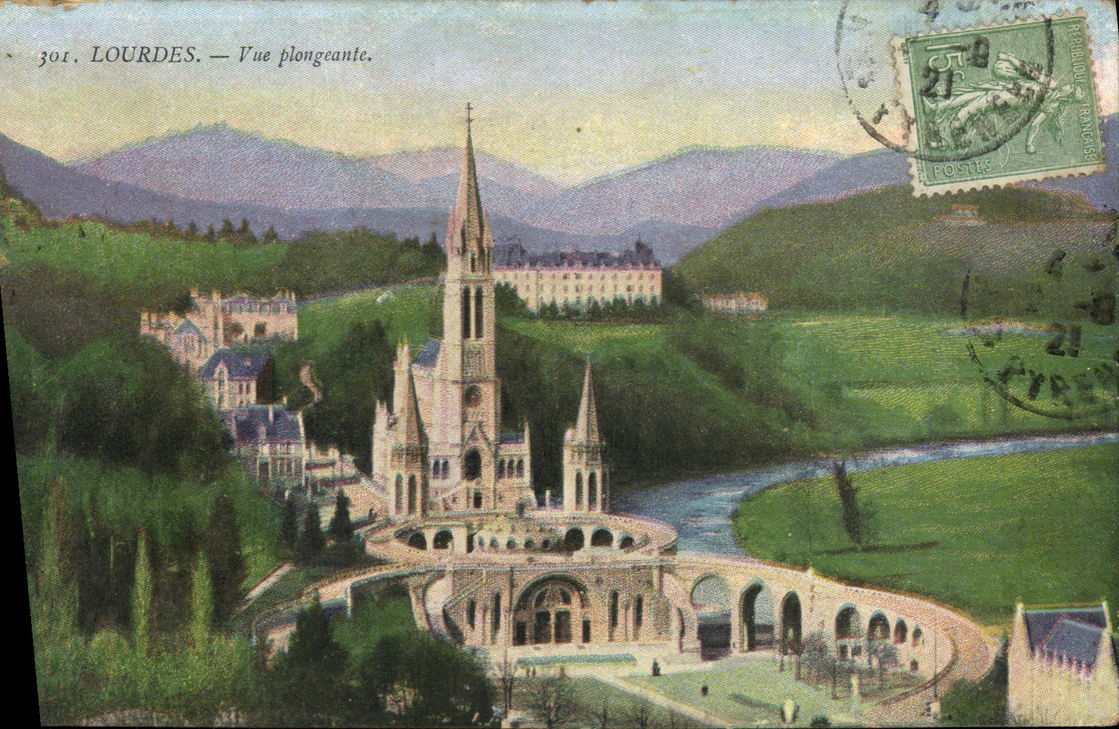 CPA Lourdes Vue plongeante 