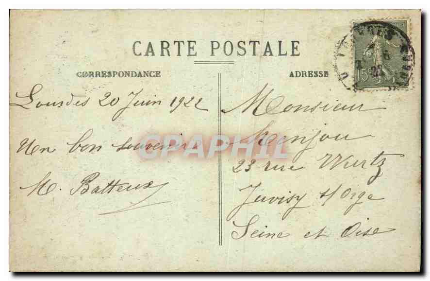 CPA Les Pyrenees Lourdes Vue generale  — Verso