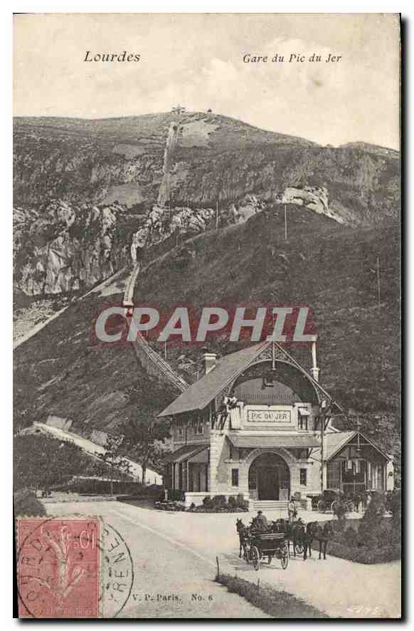 CPA Lourdes Gare du Pic du Jer 