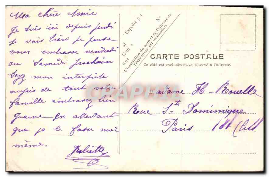 CPA Lourdes Gare du Pic du Jer  — Verso