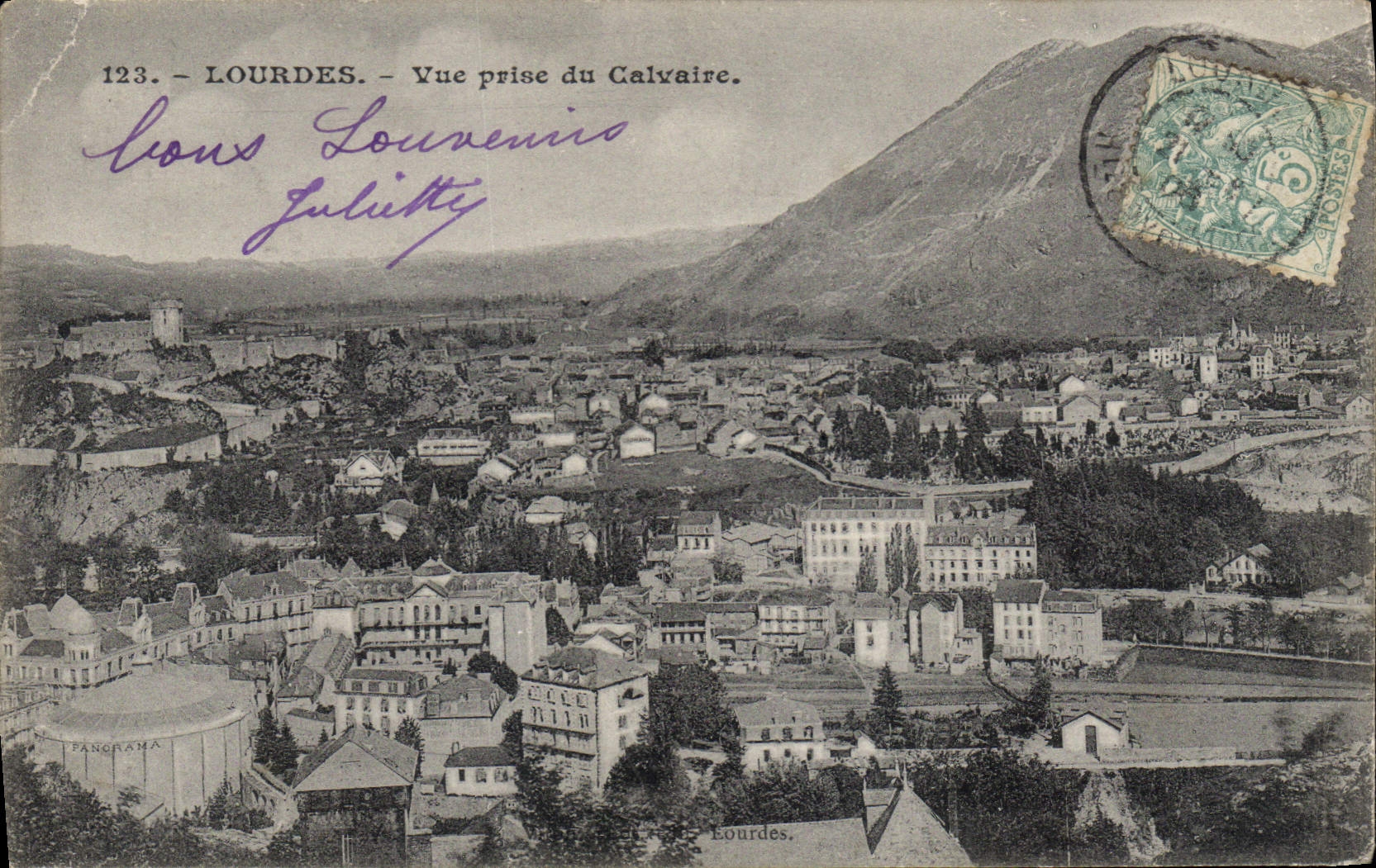 CPA Lourdes Vue prise du Calvaire 