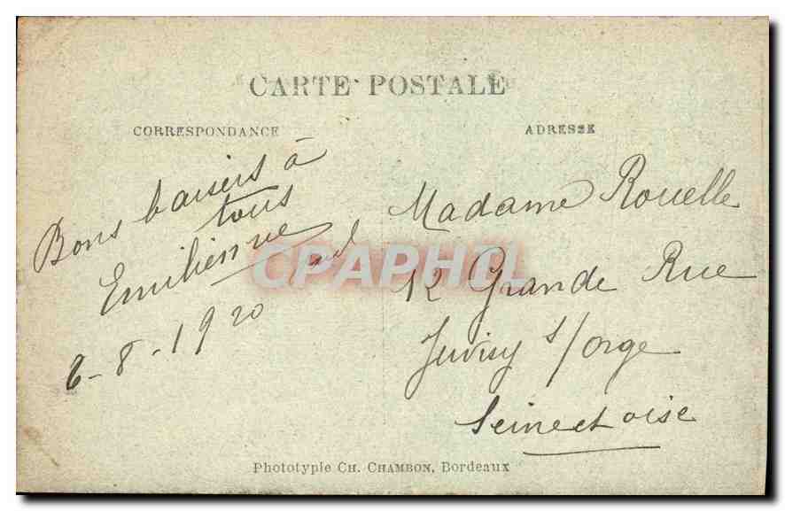 CPA Bordeaux Le Grand Theatre  — Verso