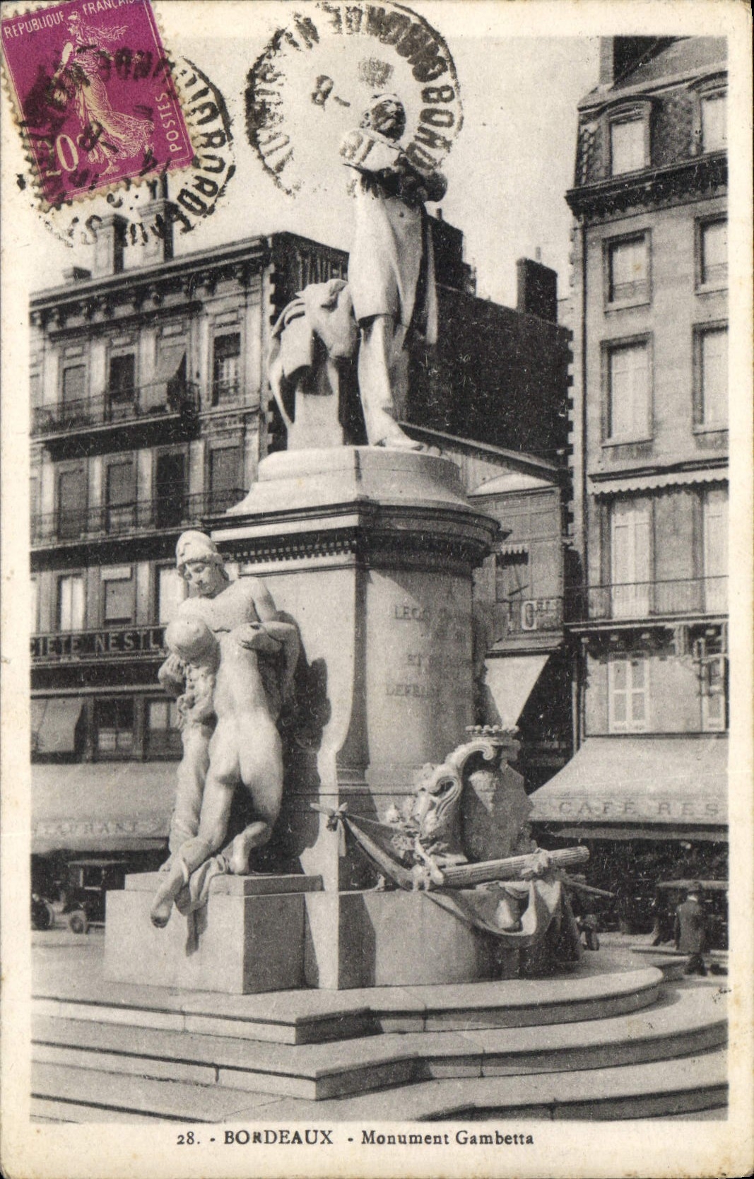 Bordeaux - Monument Gambetta — éditeur Cartes 'La Cigogne'