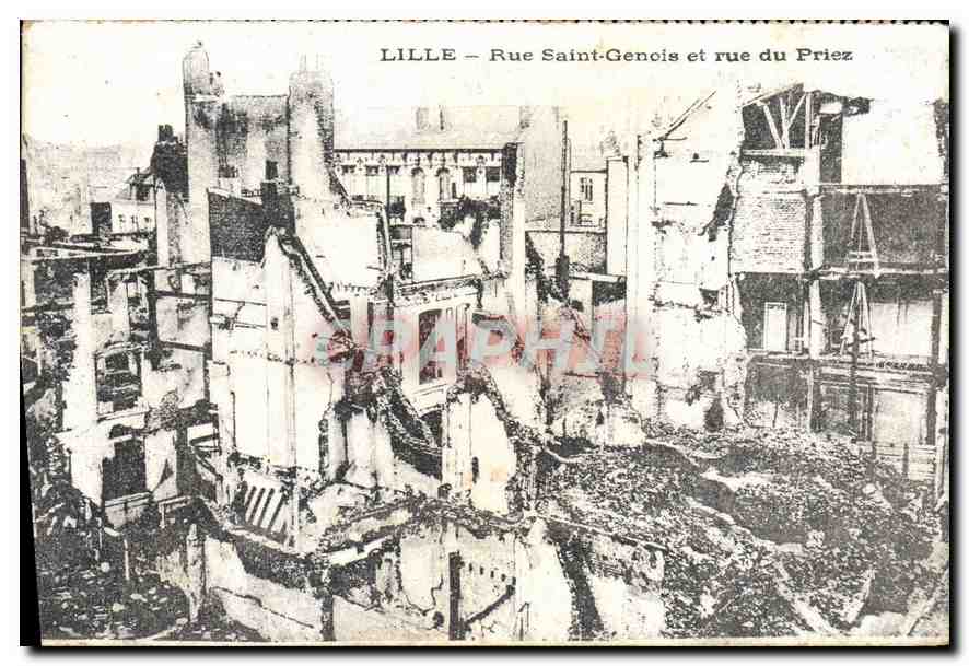 CPA Lille Rue St Genois et rue du Priez 
