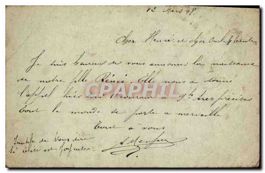 Entier Postal Sage 10c pour Juvisy 1898 — Rückseite