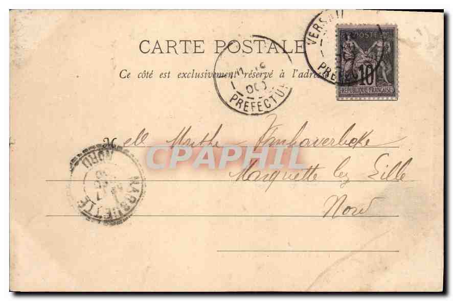 CPA Parc de Trianon La Laiterie  — Verso