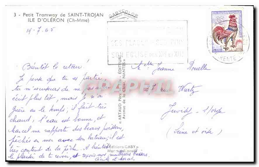CPA Petit Tramway de St Trojan Ile D'Oleron Ch Mme  — Rückseite