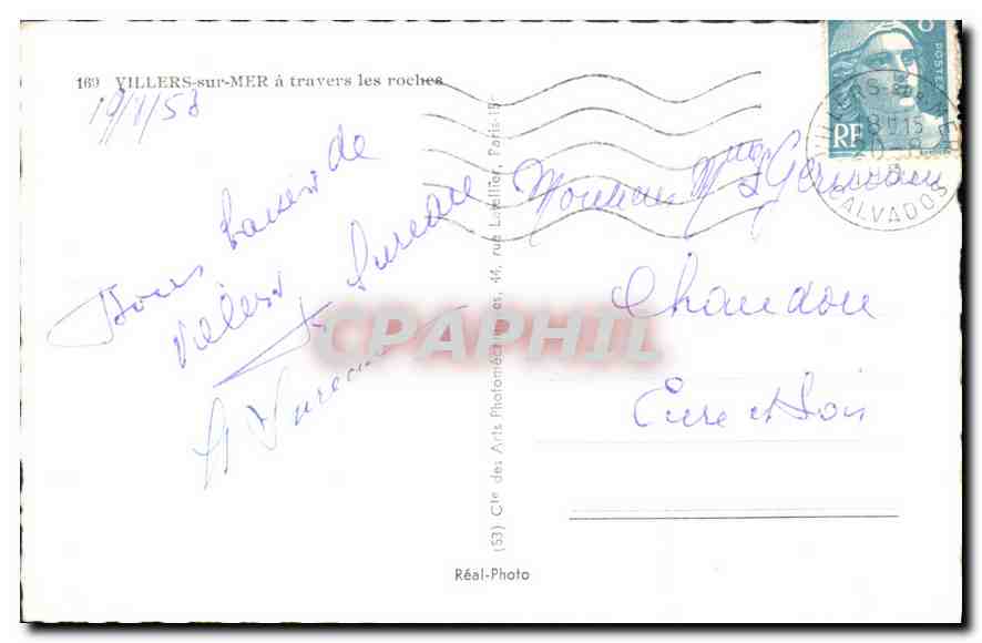 CPA Villers sur Mer a travers les roches  — Rückseite