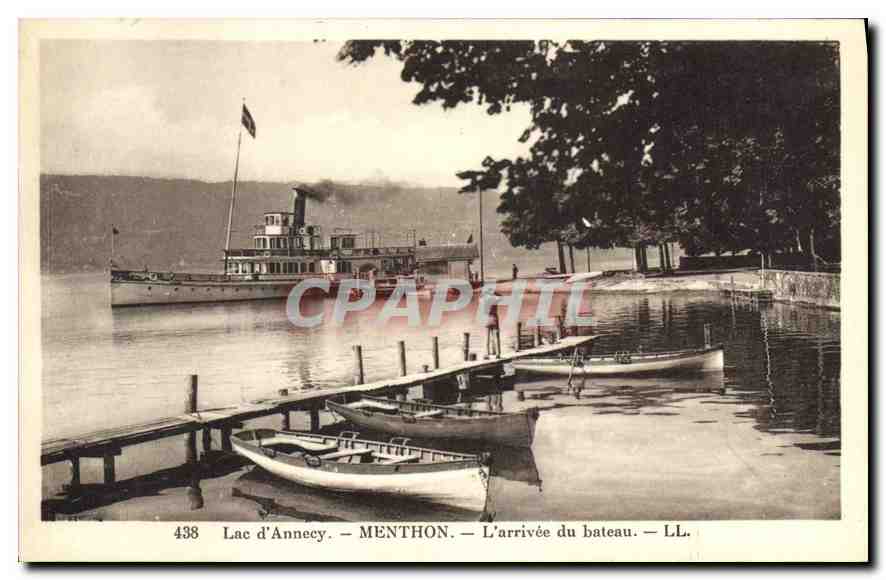 Lac d'Annecy — Menthon — L'arrivée du bateau — LL. n° 438