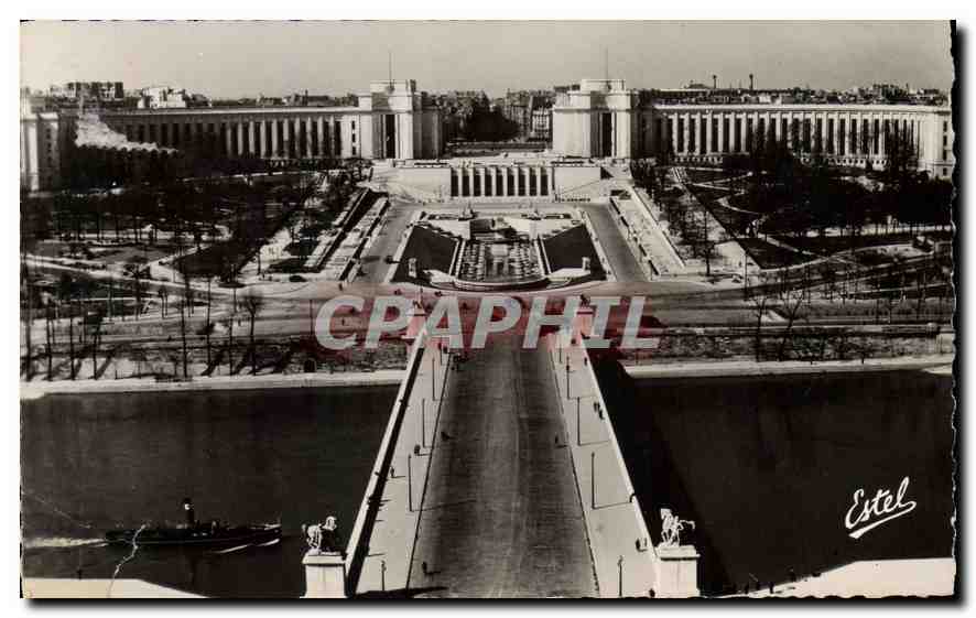 CPA Paris le pont a Lena et le palais de Chaillot