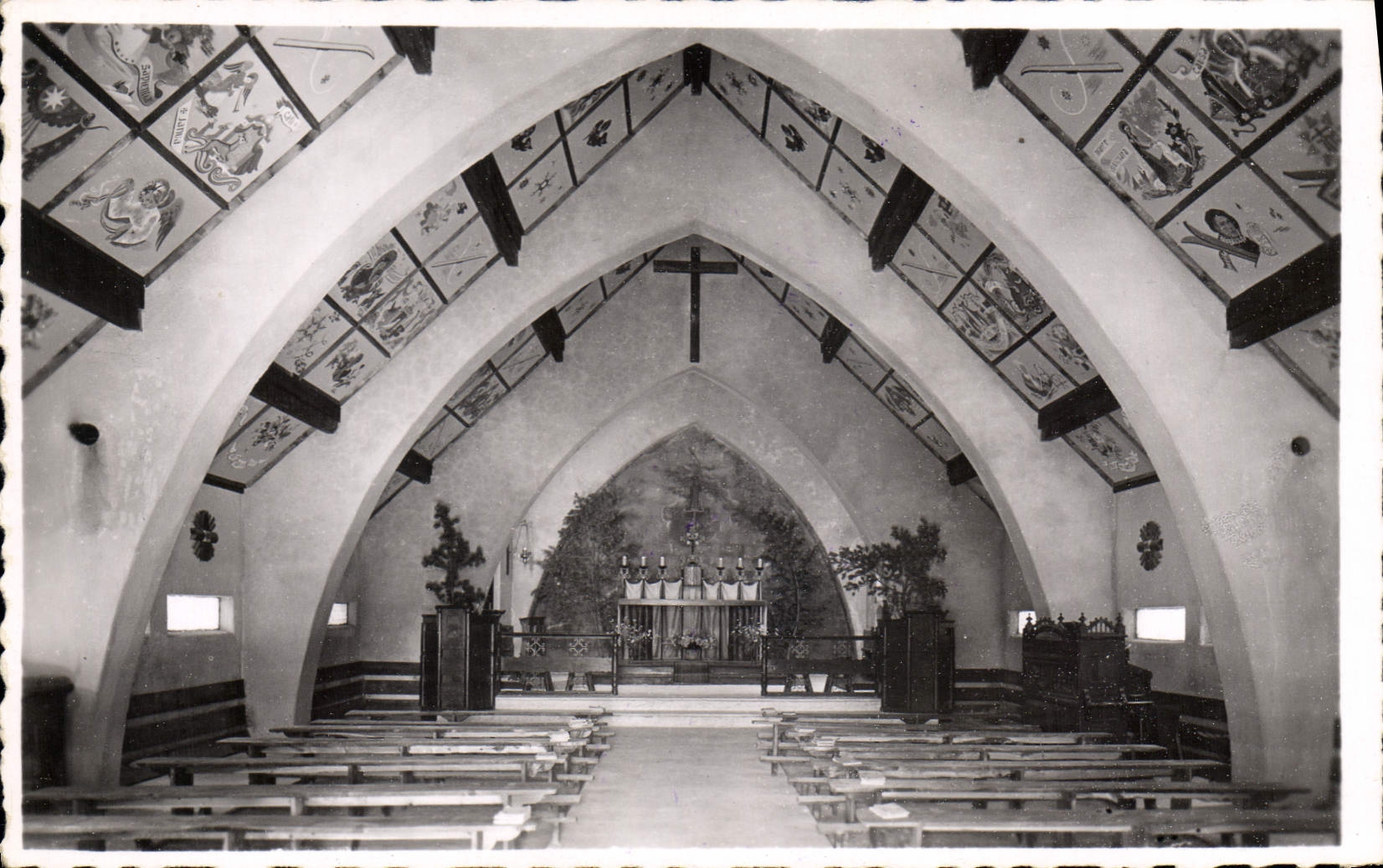 CPA Valberg Notre Dame des Neiges decoration interieure 