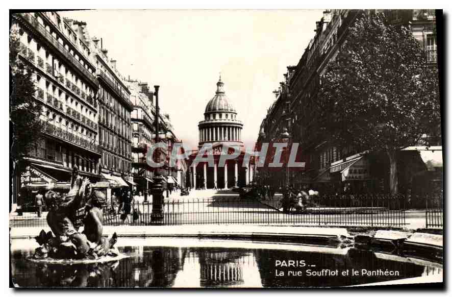 CPA Paris la rue Soufflot et le Pantheon 