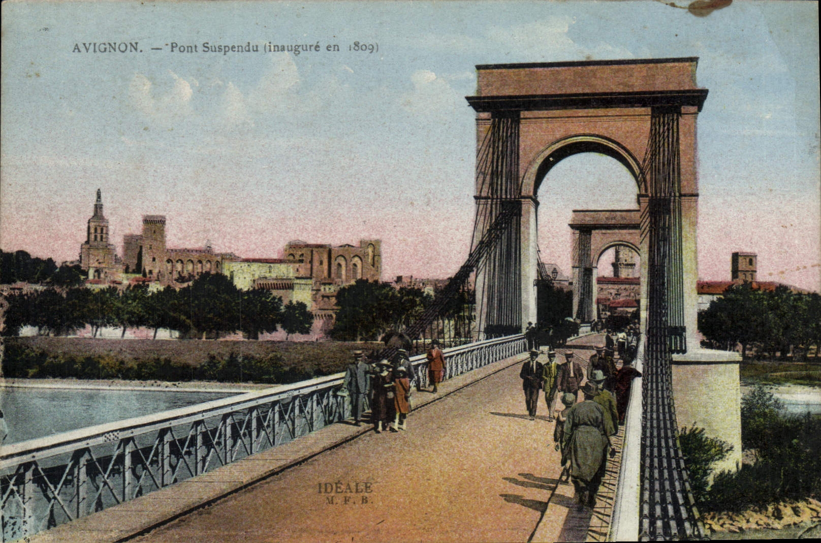 CPA Avignon Pont suspendu inaugure en 1807 