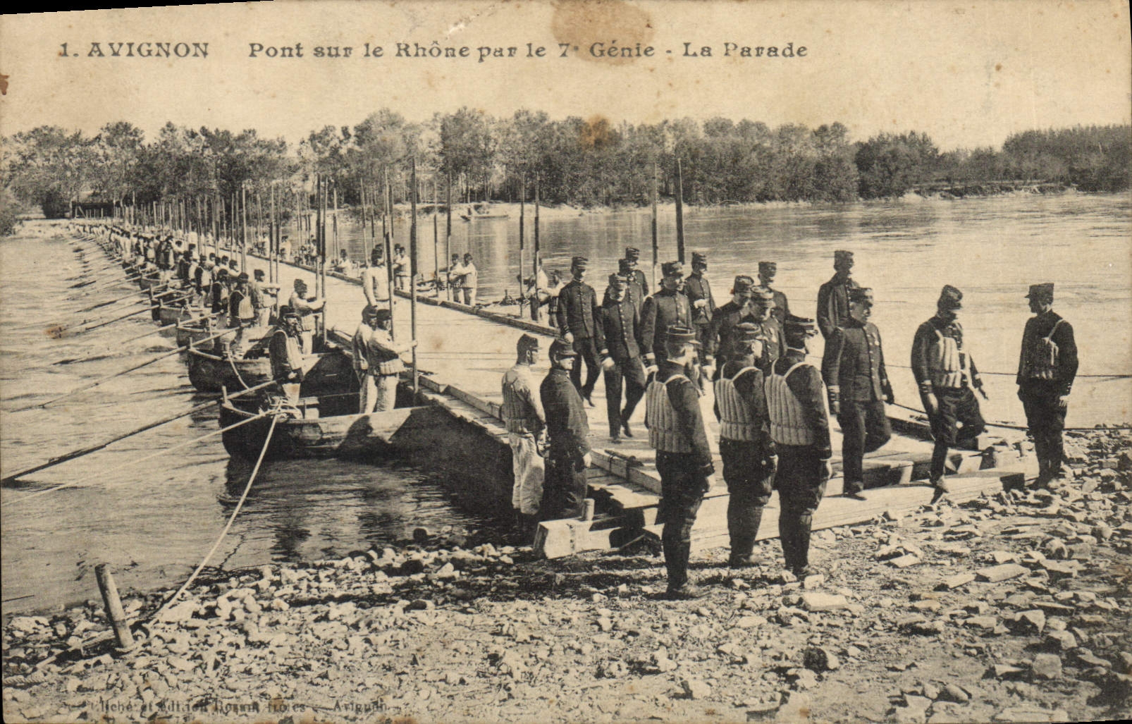 Avignon - Pont sur le Rhône par le 7e Génie - La Parade