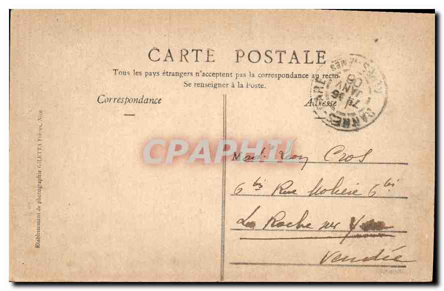 CPA Nice Jetee Promenade par un coup de Mer  — Rückseite