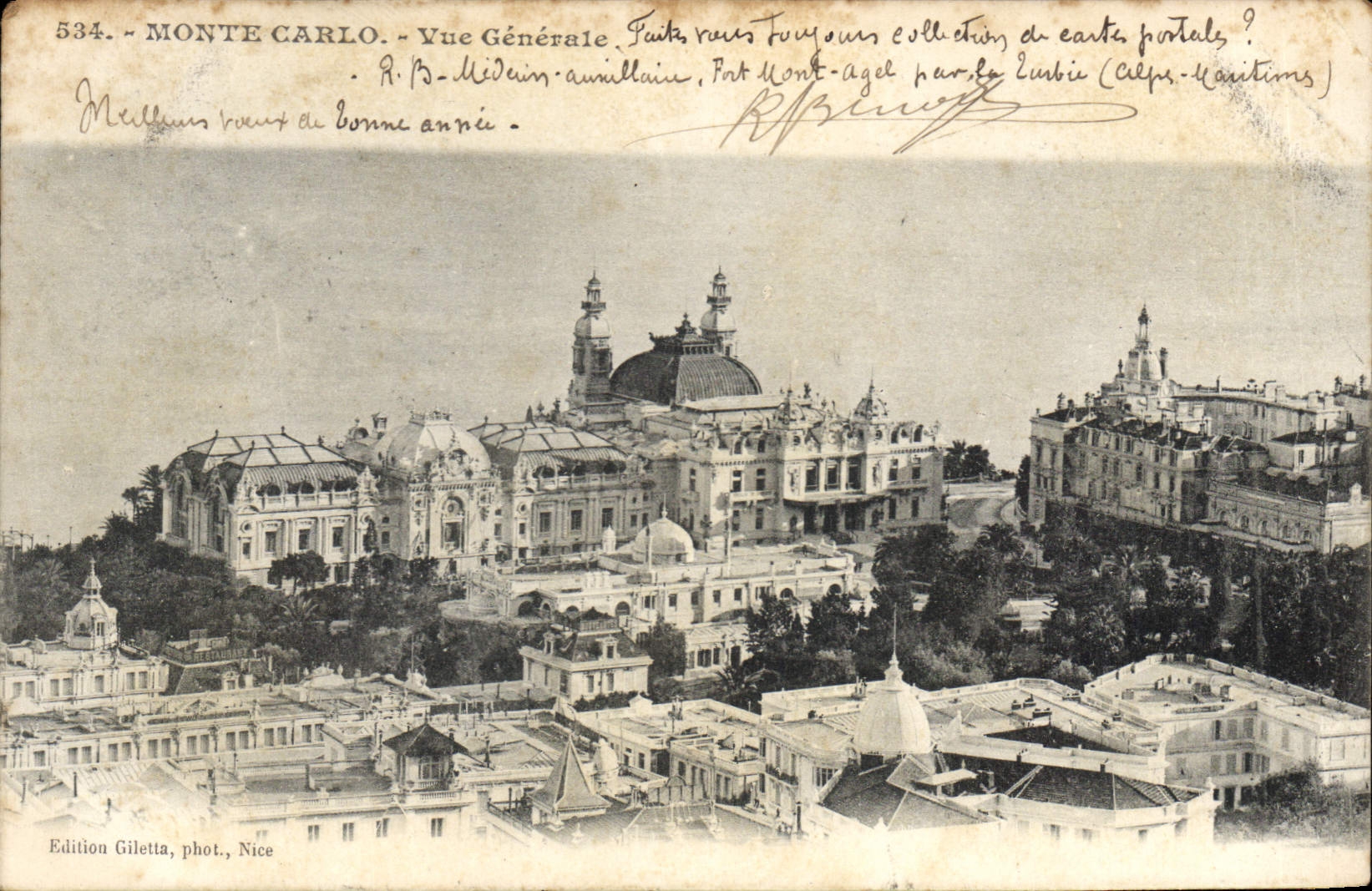 Monte Carlo - Vue Générale — Édition Giletta, phot., Nice, n° 534