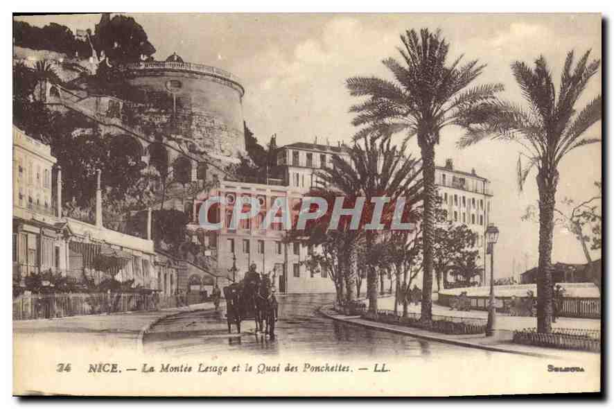 CPA Nice la Montee Lesage et le Quai des Ponchettes 