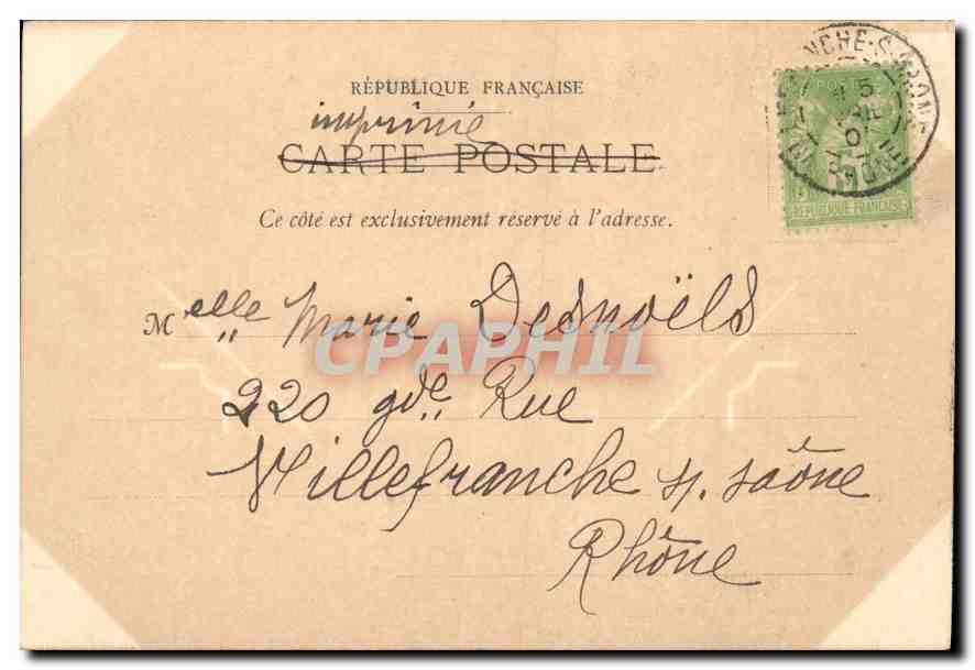 CPA Armoiries de Pierre II et Anne de Bourbon maison du grand cafe Villefranche sur Saone  — Verso
