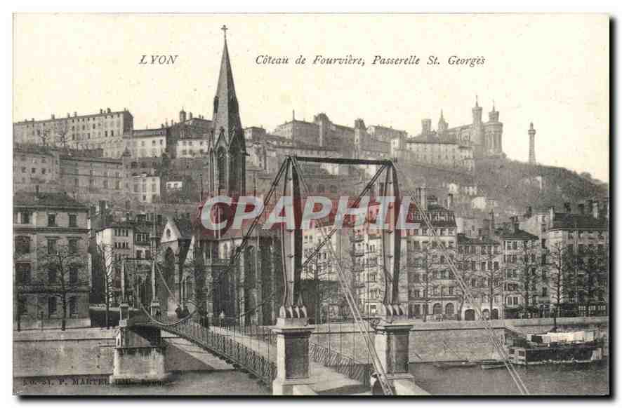 CPA Lyon Coleau de fourviere Passerelle St Georges 