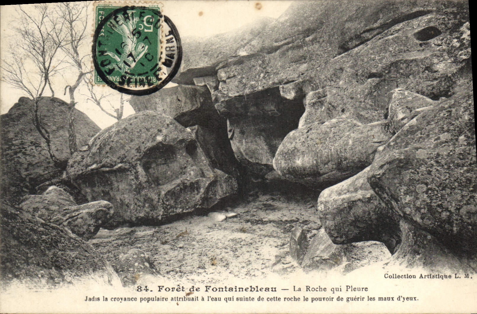 Forêt de Fontainebleau — La Roche qui Pleure — Collection Artistique L. M.