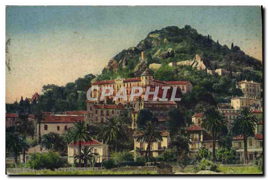 Hyères-les-Palmiers — L'Hôtel Continental et la Colline du Vieux Château — Édition Léon Barra, Papeterie en Gros — Tuilhon
