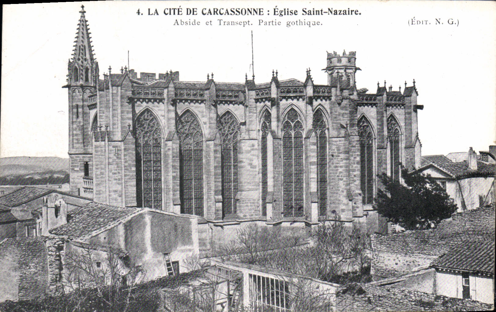 CPA La Cite de Carcassonne eglise Saint Nazaire abside et Transept partie gothique 