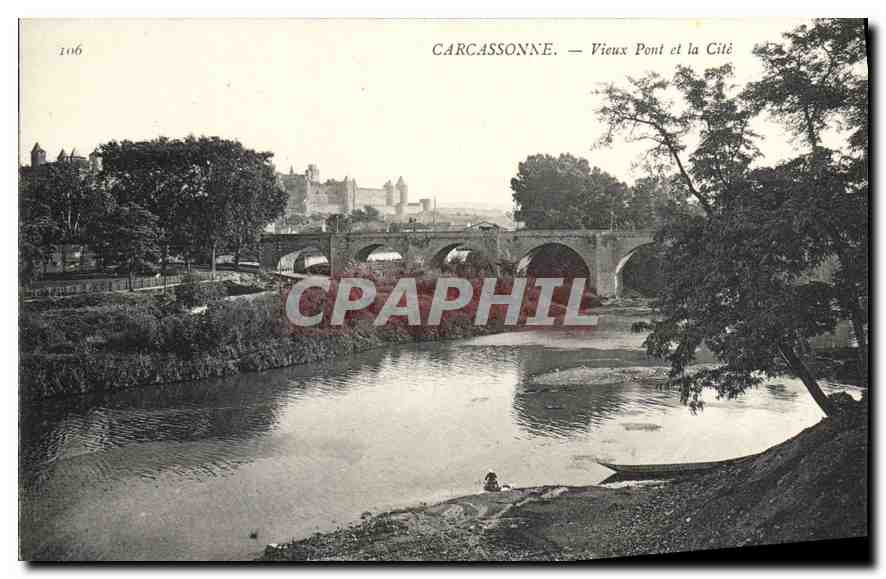 CPA Carcassonne Vieux pont et la Cite 