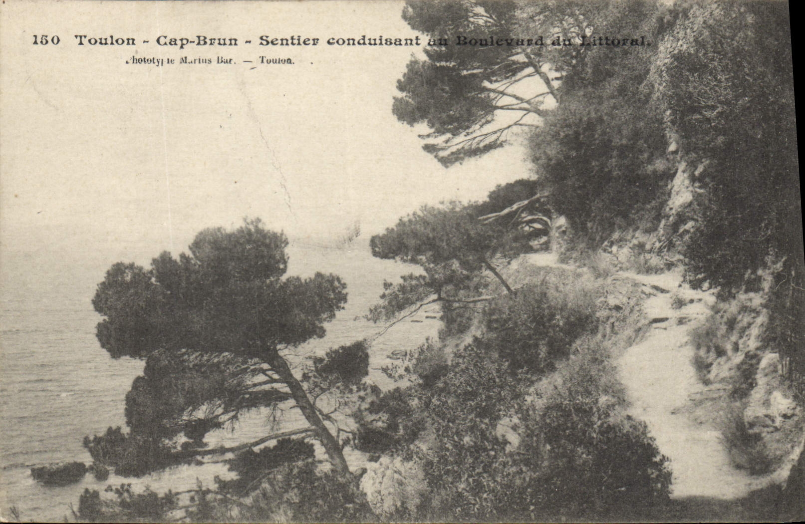 Toulon - Cap-Brun - Sentier conduisant au Boulevard du Littoral — Phototypie Marius Bar, Toulon, n°150