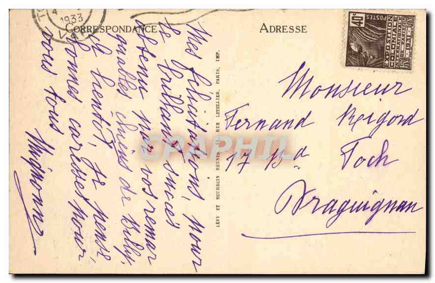 CPA Toulon Cap Brun Rochers de Sainte Marguerite  — Verso