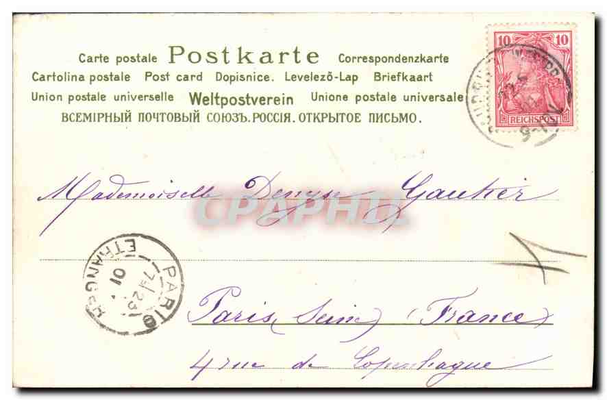 CPA Fantaisie Fleurs — Verso