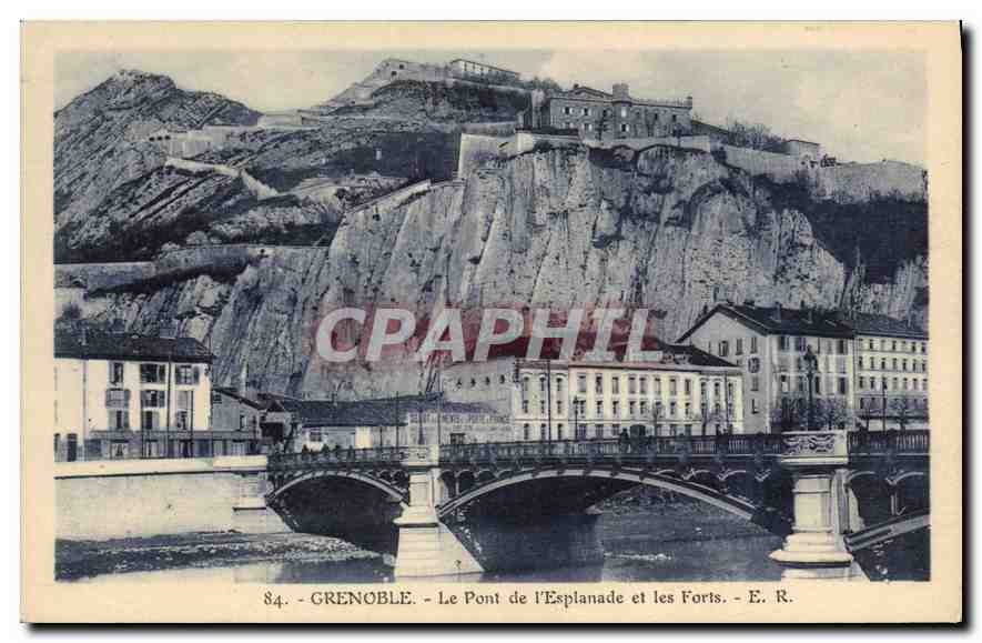 CPA Grenoble le pont de l'Esplanade et les Forts 