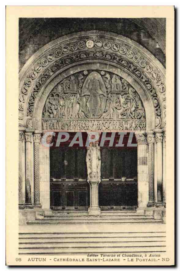 Autun - Cathédrale Saint-Lazare - Le Portail — Édition Taverno et Chandloux, à Autun, n°98