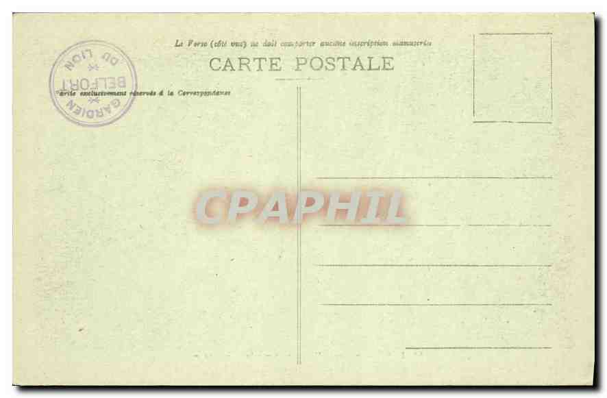 CPA Belfort le Lion Oeuvre de Bartholdi  — Verso