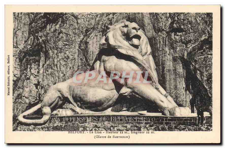 CPA Belfort le Lion Oeuvre de Bartholdi 