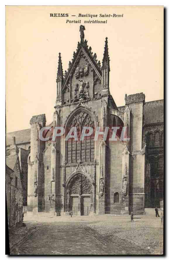 CPA Reims Basilique Saint Remi portail meridional 