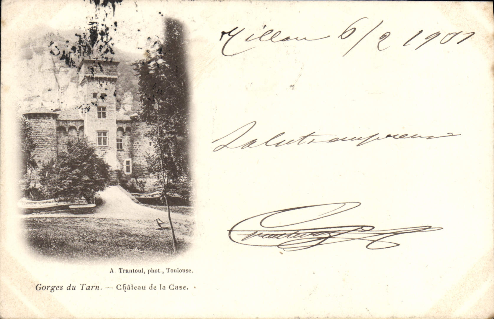 Gorges du Tarn — Château de la Case — A. Trantoul, phot., Toulouse - Anverso