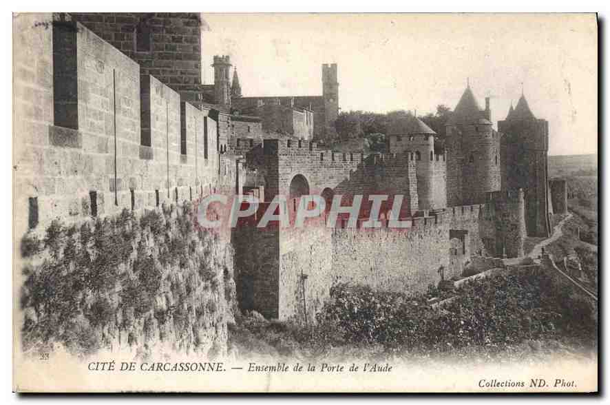 CPA Cite de Carcassonne ensemble de la porte de l'Aude 