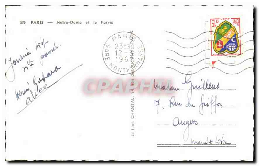 CPA Paris Notre Dame et le Parvis  — Verso