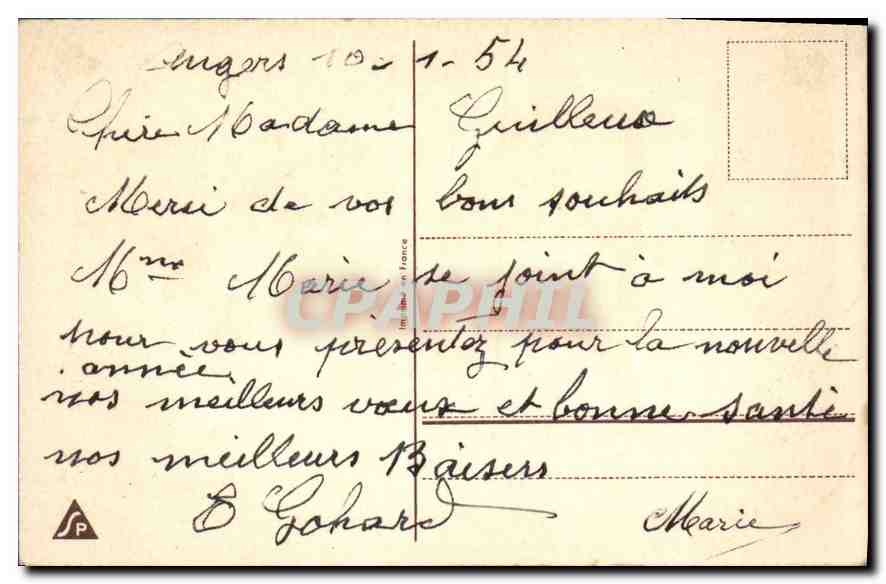 CPA Bonne Annee  — Verso
