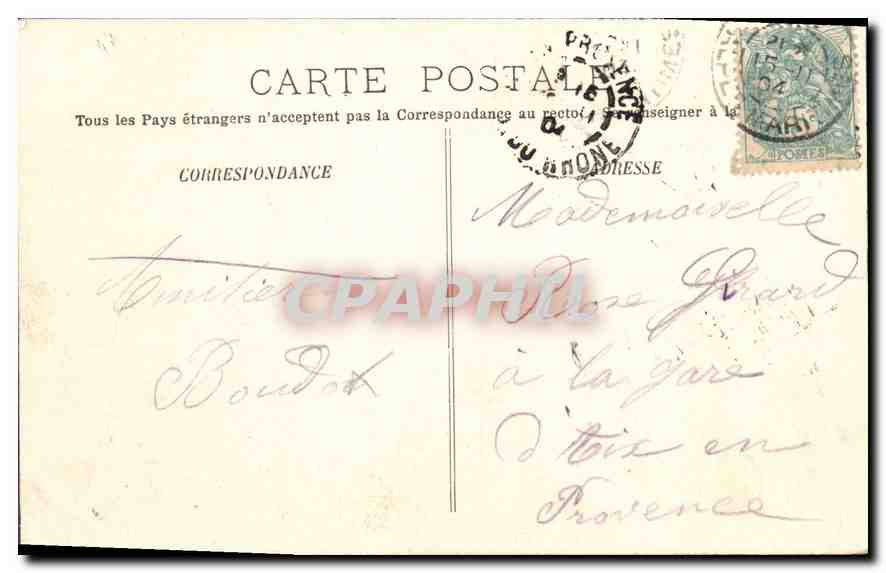 CPA Nice vue au jardin Public  — Rückseite