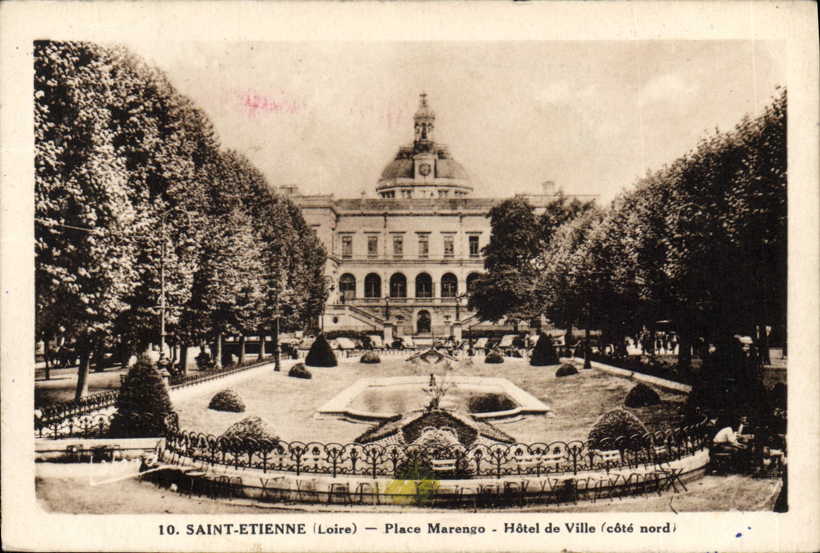 CPA Saint Etienne loire place Marengo hotel de ville cote Nord 
