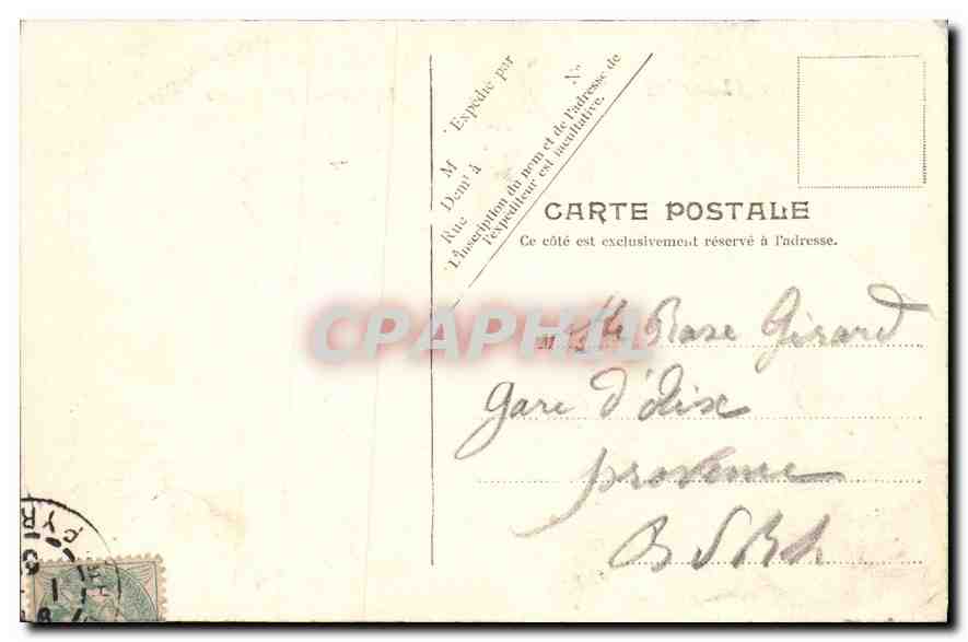 CPA Lourdes le Calvaire I ere station  — Verso