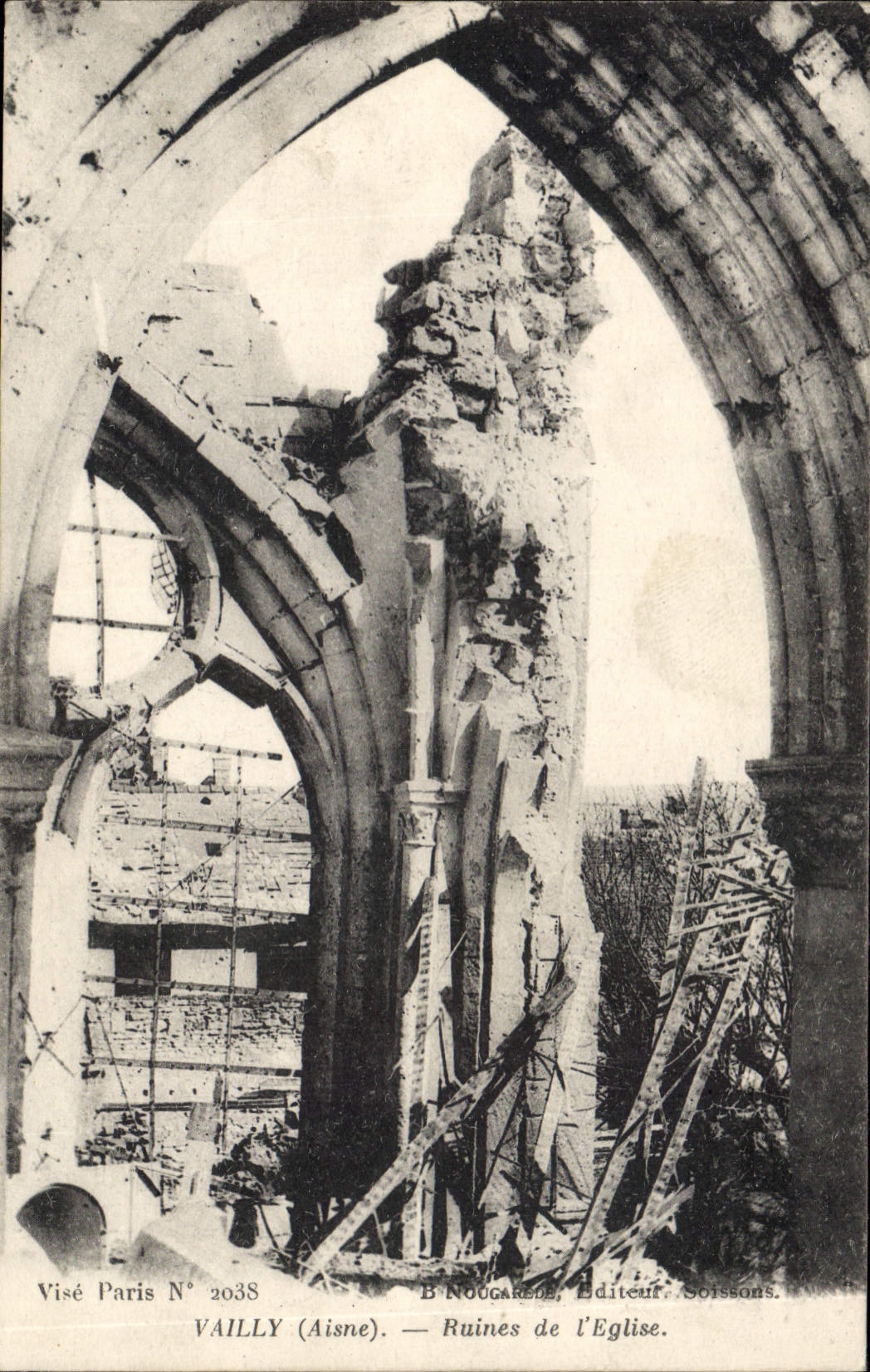 CPA Vailly Aisne Ruines de l'eglise Militaria