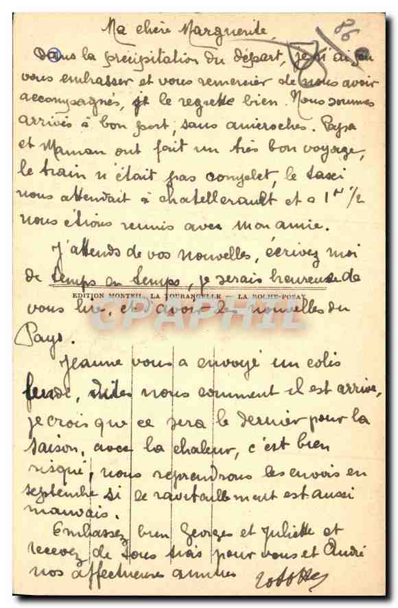 LA ROCHE-POSAY — Bords de la Creuse, Le Moulin et l'Église — Édition Montel, La Tourangelle — Achterkant