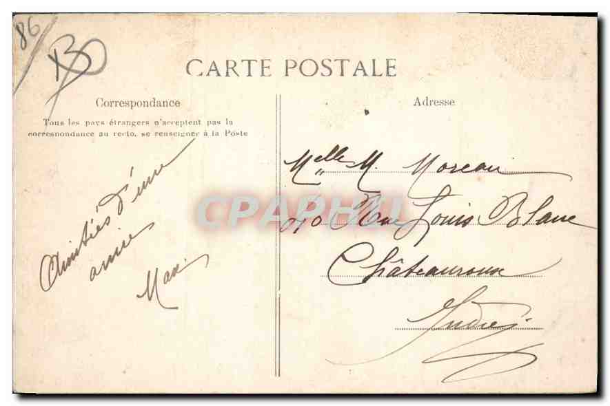 Château de Posay — près La Roche-Posay-les-Bains (Vienne) — Ch. Arambourou, phot. Châtellerault — Verso