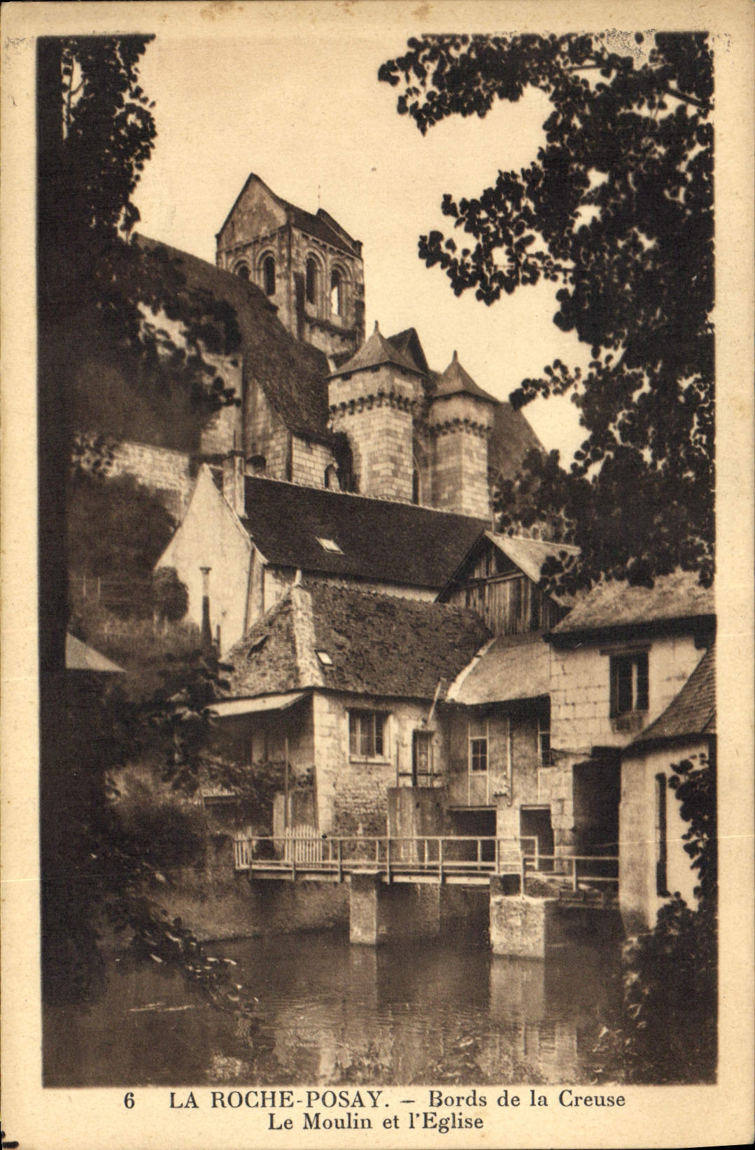 La Roche-Posay — Bords de la Creuse. Le Moulin et l'Église