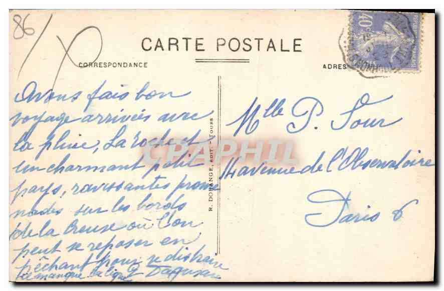 La Roche-Posay-les-Bains (Vienne) — L'Église et la Creuse — R. D. — Verso