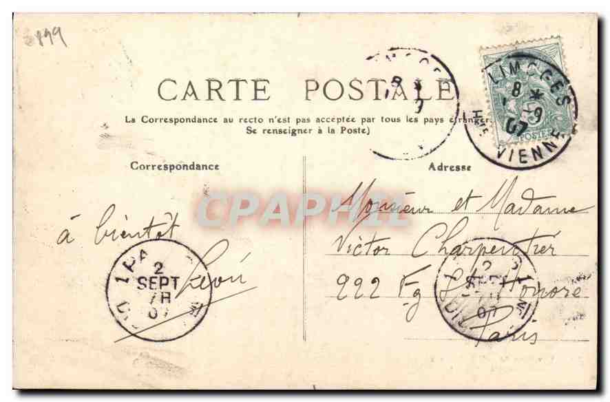 CPA Environs de Limoges Aixe Notre Dame d'Arliquet  — Rückseite